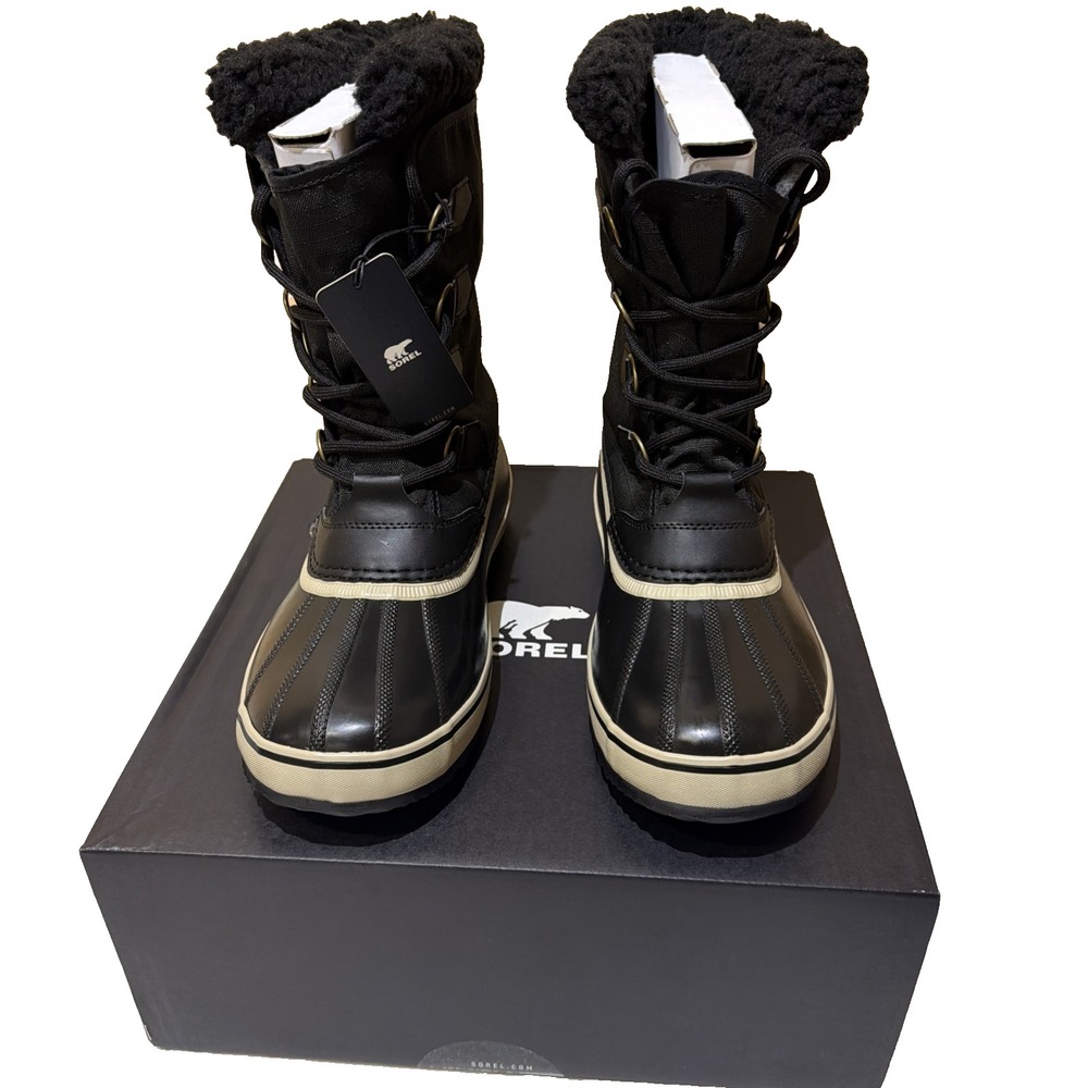 Sorel Men's 1964 Pac Nylon Waterproof Lace-Up Black Snow Boots Size 11 New